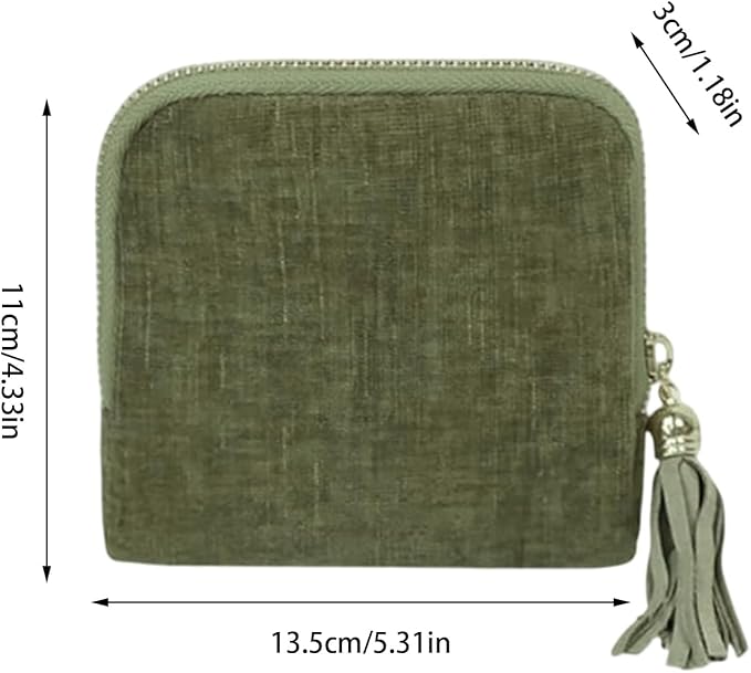 Jewelry Zippered Pocket Case Travel Jewelry Bag Portable Organizer, Tassel Zipper Jewelry Bag (Green)