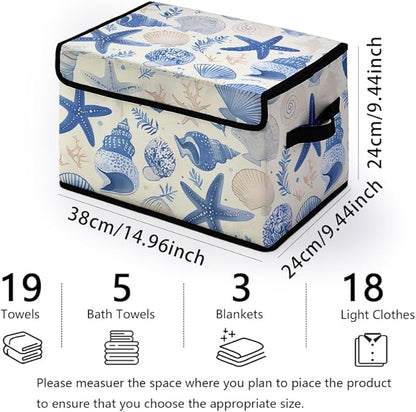 Stackable Clothes Storage Bins with Lids,Closet Organizers Fabric Cat Printing Box for Home and Office,Blanket Clothes Organizers,Under Bed Storage Containers 3 Pack.