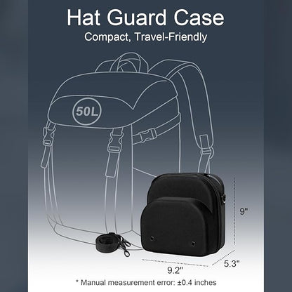 Epesoware Small Hard Hat Travel Case for Baseball Caps - Crush Proof Cap Carrier for 3 Hats, Hat Storage Organizer with Adjustable Shoulder Strap and Handle, for Travel & Home Use