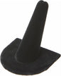 Plymor Black Velvet Ring Finger Display, Single on U-Shaped Base, 2" W x 2" D x 2" H