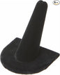 Plymor Black Velvet Ring Finger Display, Single on U-Shaped Base, 2" W x 2" D x 2" H (Pack of 6)