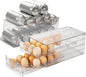 Glad Egg Holder & Soda Can Organizer - Fridge Storage Container Set with Soda Can Dispenser & Organizer for 36 Eggs with Lid and Pull-Out Drawers - BPA Free Clear Plastic