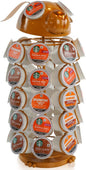 Made Easy Kit Carousel Coffee Pod Holder, Compatible with Keurig K-Pods K-Cups, Countertop Rack Storage Organizer, Metal Home and Kitchen Decor, Capsule Café Station Bar (Large, Brown Dog)