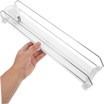 Soda Can Dispenser for Refrigerator Beverage Organizer Touchless Glide Large Capacity Drink Storage Box
