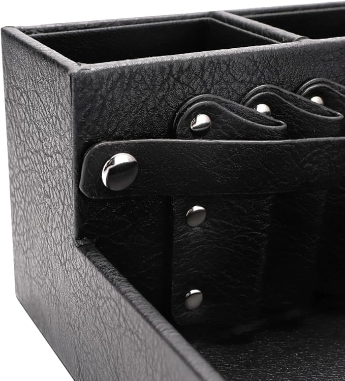 Barber Storage Box,Hairdressing Tool Holder, Multifunctional Detachable Large Storage Box, Shear Holder PU Leather Salon Scissors Holder, Hair Cutting Tools Storage Case for Barber Accessories(Small)