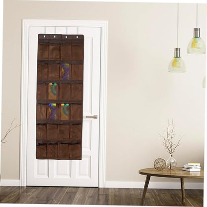 24-Pocket Wall Hanging Storage Bag Over Door Organizer for Shoes Keys and Small Items Sturdy Fabric Home Decor for Entryway and Closet