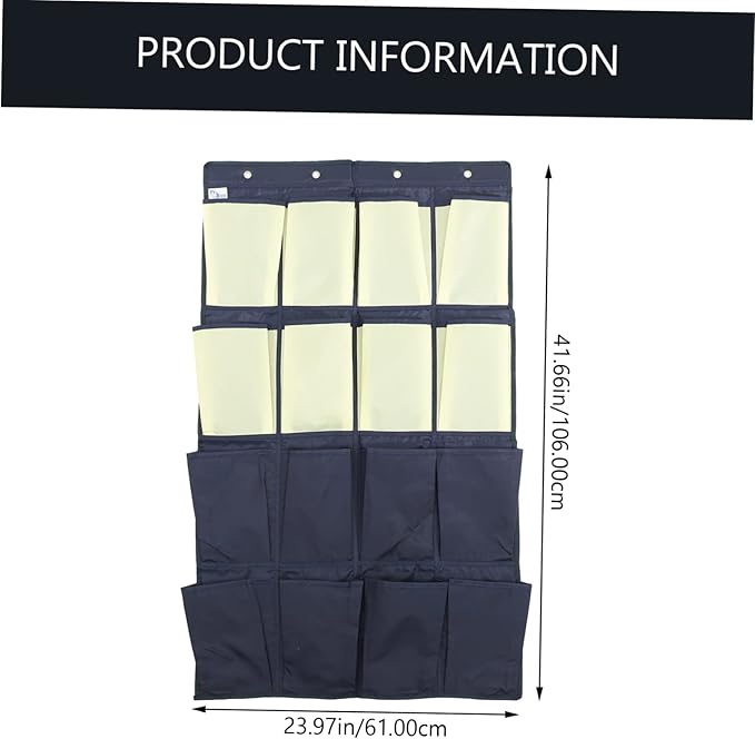UKCOCO Over the Door Shoe Organizer Bag Multi Pouch Hanging Storage for Shoes Clothes and Daily Essentials Oxford Wall Mounted Holder for Closet and Bedroom Blue and Yellow