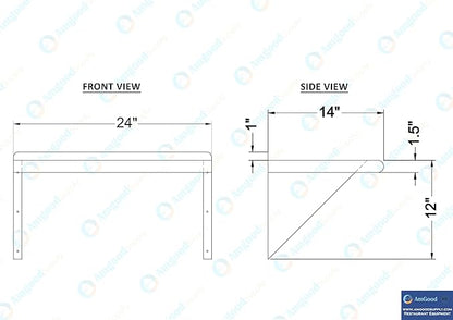 AmGood 14 in. x 24 in. Stainless Steel Wall Shelf | NSF | Metal Shelving | Garage, Laundry, Storage, Utility Room | Restaurant, Commercial Kitchen