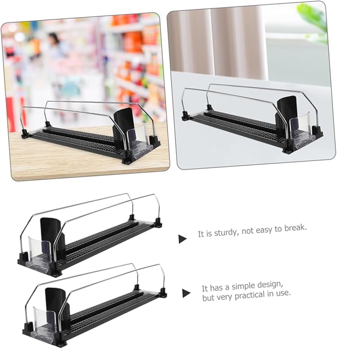 MERRYHAPY 2pcs Refrigerator Drink Pusher Machine Automatic Drink Shelf Replenishment Pusher Bottle Sliding Organizer Propeller Shop Vending Machine