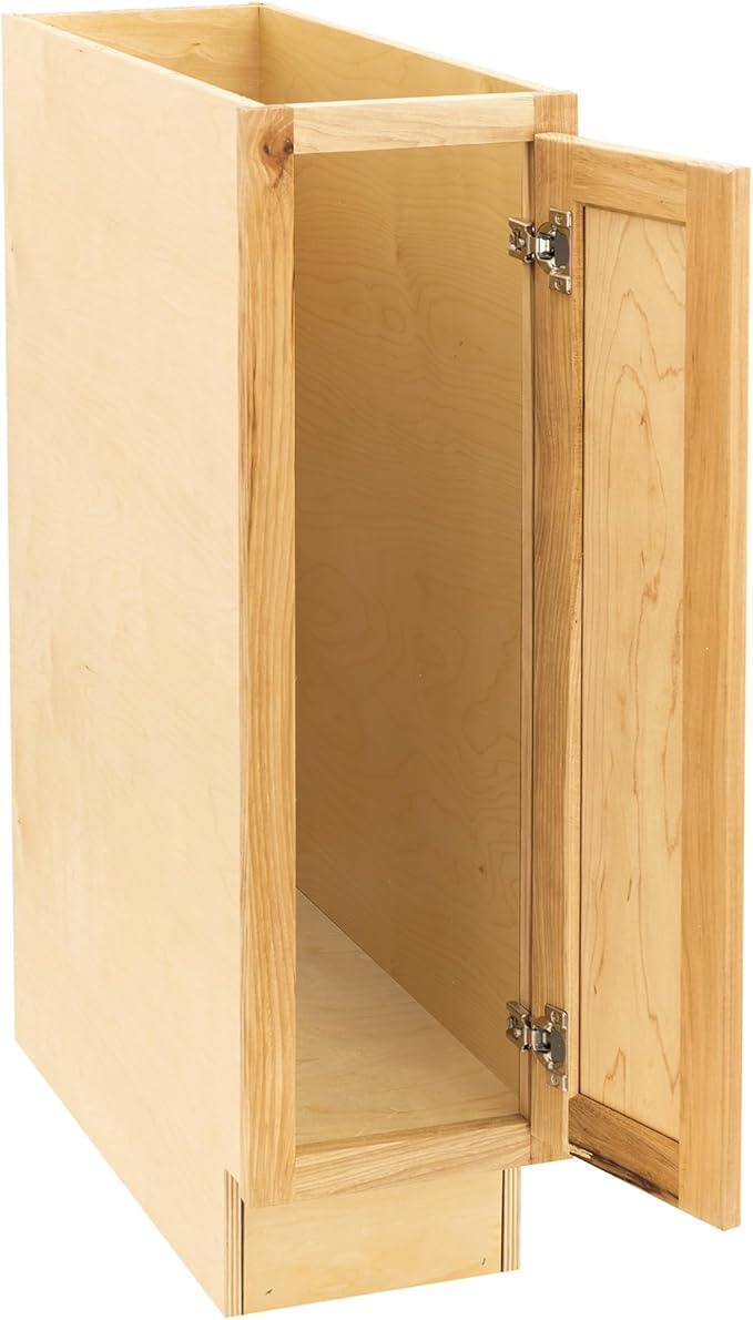Quicklock RTA (Ready-to-Assemble) | Base Kitchen Cabinets - Shaker Style | Made in America (Rustic Hickory, 9" Wx34.5 Hx24 D Base)