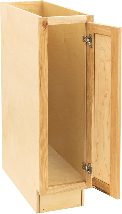 Quicklock RTA (Ready-to-Assemble) | Base Kitchen Cabinets - Shaker Style | Made in America (Rustic Hickory, 9" Wx34.5 Hx24 D Base)