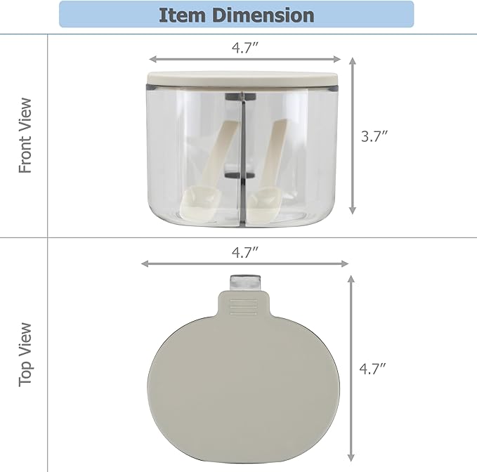 EIKS 2 Pack Condiment Box for Storing & Serving Salt Spice Pepper Sugar Seasoning at Home Kitchen Coffee Restaurant