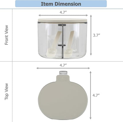 EIKS 2 Pack Condiment Box for Storing & Serving Salt Spice Pepper Sugar Seasoning at Home Kitchen Coffee Restaurant
