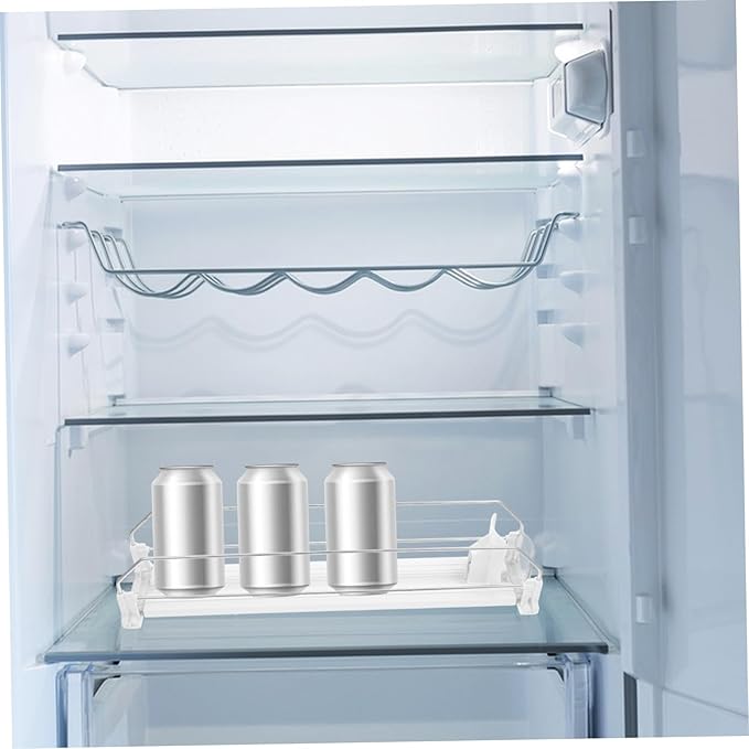 SOLUSTRE Beverage Organizer for Fridge Touchless Drink Pusher Glide Rack Soda Can Holder Capacity Storage