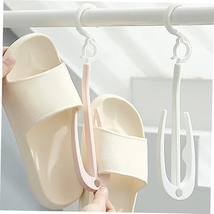 Happyyami 10pcs Portable Shoe Drying Rack Adjustable Plastic Hangers for Home Use Shoe Organizer for Sneaker and Laundry Drying Easy Access Hook Storage
