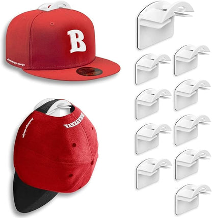 Baseball Hat Holder for Wall (White-10)
