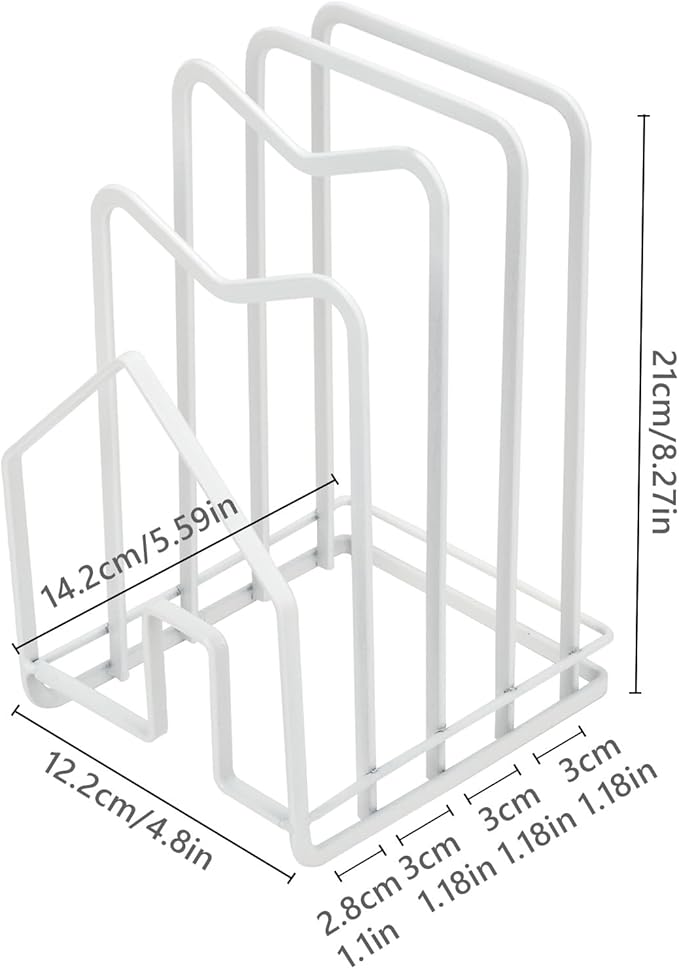 Chopping Board Organizer Stand Holder (White)