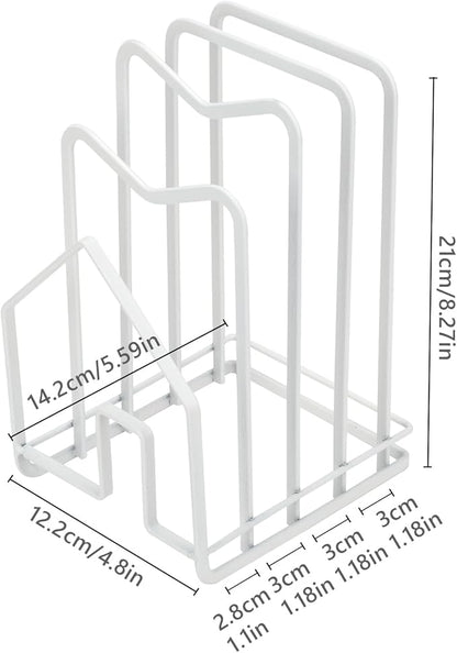 Chopping Board Organizer Stand Holder (White)