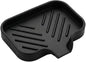 MicoYang Silicone Bathroom Soap Dishes with Drain Spout-Bathroom and Kitchen Sink Organizer,Sponge Holder,Dish Soap Tray,Perfect for Dispenser,Scrubber,Bottle,Cup on Sink or Counter-Black 4.9"×3.2"