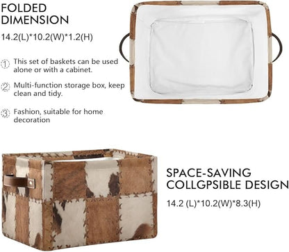 Cow Rectangular Storage Basket Organizer Bin Shelf Baskets For Clothes Gifts For Home Office Dorm