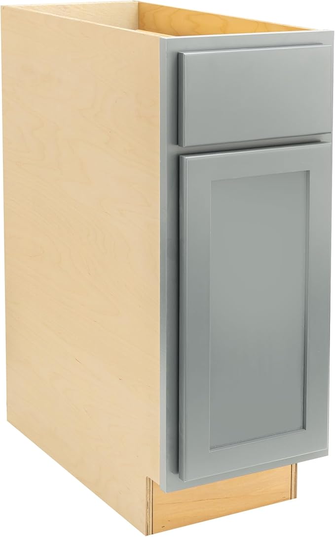 Quicklock RTA (Ready-to-Assemble) | Base Kitchen Cabinets - Shaker Style | Made in America (Magnetic Gray, 15" Wx34.5 Hx24 D Base)