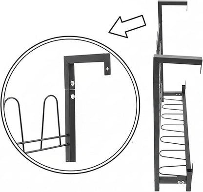 DouSeiAi Metal Wall Mounted Shoe Rack – 3-Tier Hanging Shoe Organizer with 18 Hooks, Space-Saving Boot & Shoe Holder for Walk in Closet, Mudroom, Entryway, Garage, Holds 9 Pairs