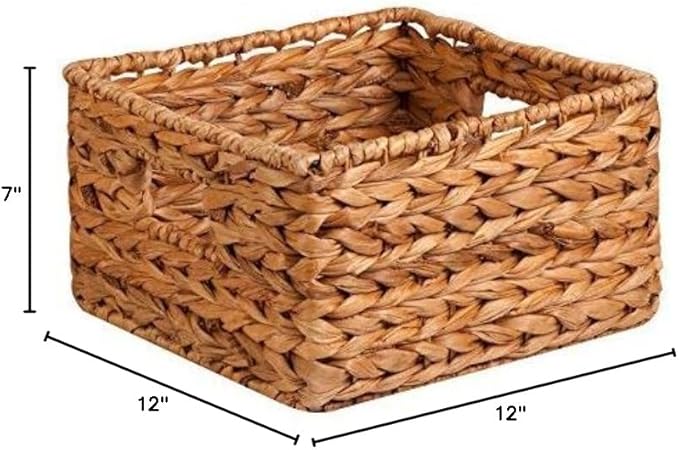 Honey-Can-Do Banana Leaf Storage Baskets –Water Hyacinth Woven Basket,Decorative Baskets for Shelves,Basket for Gifts,Closet,Pantry,and Home Organization,Set of 3,Multi-Size,(Pack of 3)