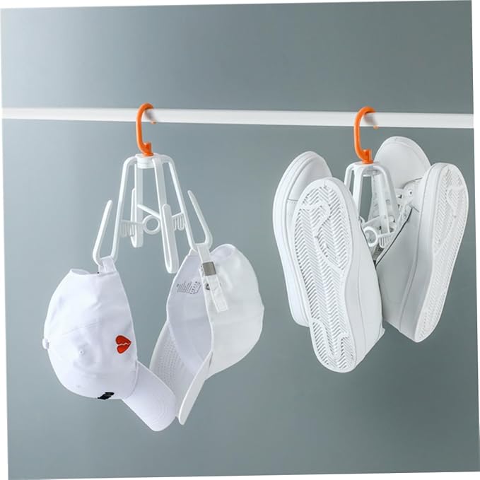 Garneck 3pcs Foldable Hanging Shoe Rack Multi-functional Drying Storage Organizer for Sandals Slippers and Shoes Space-saving Design Multi-hook for Quick Drying and Efficient Storage
