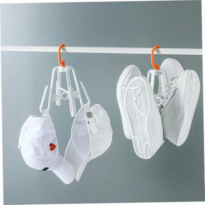 Garneck 3pcs Foldable Hanging Shoe Rack Multi-functional Drying Storage Organizer for Sandals Slippers and Shoes Space-saving Design Multi-hook for Quick Drying and Efficient Storage