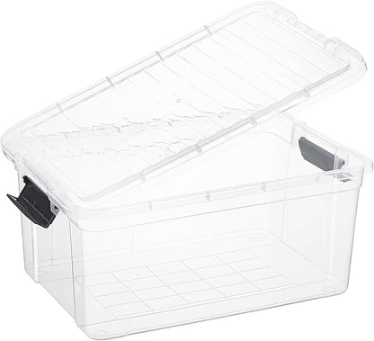 Superio Clear Storage Box with Lid, 21 Quart Plastic Container Bins for Organizing, Stackable Crates, BPA Free, Non Toxic, Odor Free, Organizers for Home, Office, School, and Dorm, 10 Pack