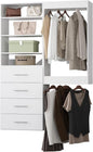 Modular Closet System, 40" Wide Closet Organizer System with Tower and Drawers, Wood Tower Closet Storage for Walk In Closets, Wall Mounted Wardrobe Organizer Kit System, Bedroom, White