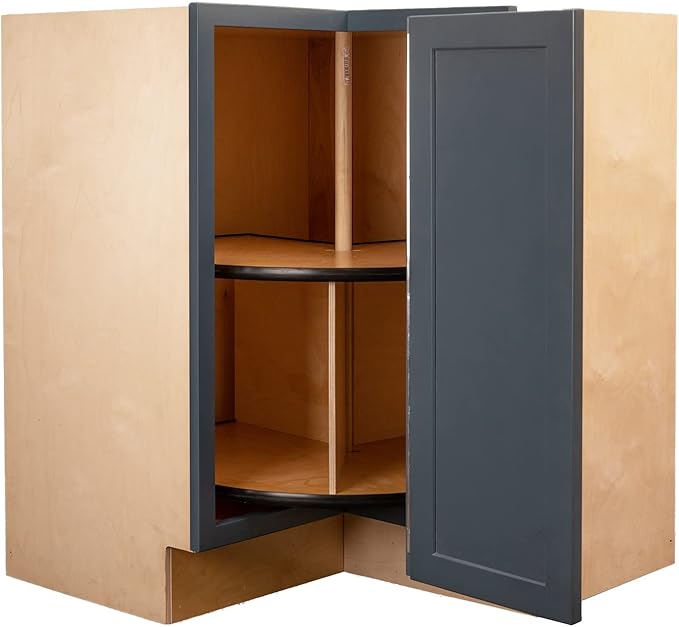 Quicklock RTA (Ready-to-Assemble) | Base Kitchen Cabinets - Shaker Style | Made in America (Needlepoint Navy, 18" D x 30" W x 34.5" H Lazy Susan)