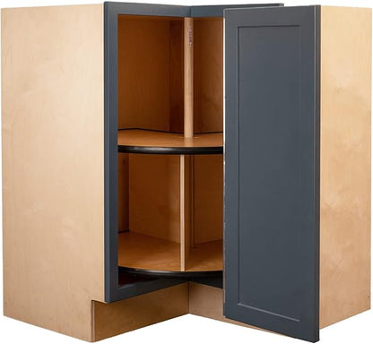 Quicklock RTA (Ready-to-Assemble) | Base Kitchen Cabinets - Shaker Style | Made in America (Needlepoint Navy, 18" D x 30" W x 34.5" H Lazy Susan)