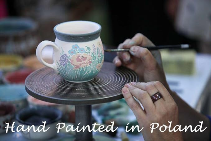 Polmedia Polish Pottery Salt Cellar, Salt Pig, Sponge Holder, Whale - Winter Sparrow Pattern Handmade in Boleslawiec Poland by Ceramika Artystyczna + Certificate of Authenticity