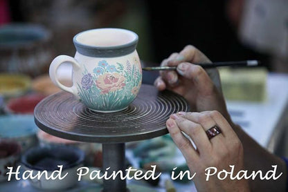 Polmedia Polish Pottery Salt Cellar, Salt Pig, Sponge Holder, Whale - Winter Sparrow Pattern Handmade in Boleslawiec Poland by Ceramika Artystyczna + Certificate of Authenticity