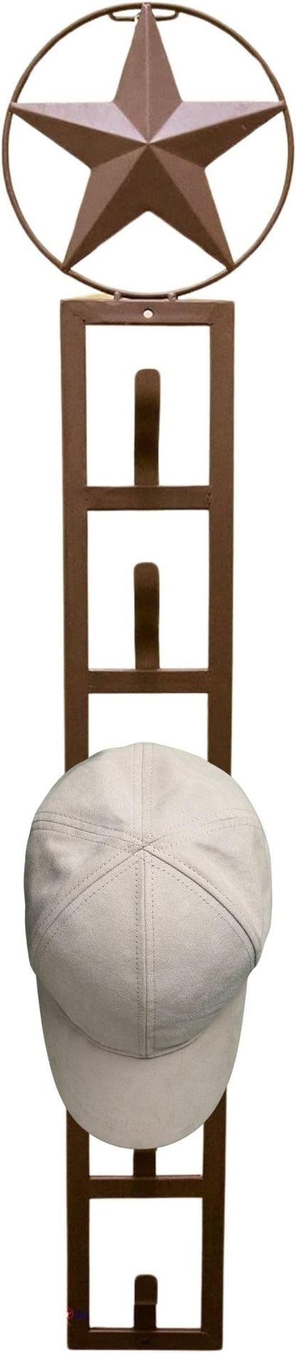 BestGiftEver Wall Mounted Metal Star Baseball Cap Holder Organizer Rack for Baseball Caps, Backpack Storage, Rustic Cap Organizer, Hat Storage Solution for Sports Fans, Dorm Room, and Home Decor