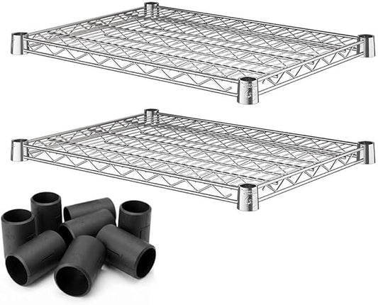 2 Pack Chrome Additional Wire Shelf for 18" x 24" Shelving Units, Replacement Shelves for Wire Rack