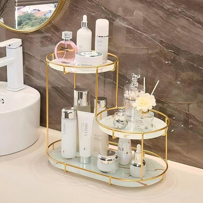 Gold Storage Rack, Bathroom Table Shelf, Perfume Tray, Beautiful Appearance, Super Capacity, Complete Your Daily Storage (QS-20-1) (QS-18)