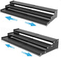 Expandable Spice Rack Storge organizer with 3-Tier step shelf for cabinet,seasoning racks organizion.Great for Kitchen countertop shelves,Pantry and more(2packs/Black)
