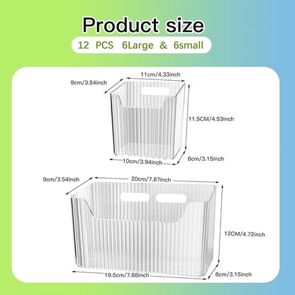 12 Pcs Storage Organizer Bins Wall Mounted Organizer Basket,Wall Organization Container Hanging Basket Bins,for Organizing Cosmetics, Toiletries and Kitchen Supplies