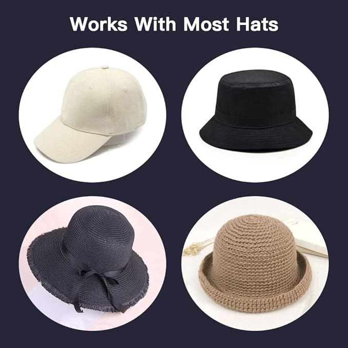 WAYUTO Set of 3 Inflatable Hat Holders with Air Pump Hat Display Stands Hat Storage Racks Hat Inner Support Caps Organizer Hat Shaper Insert Dome for Cloakroom Decoration Black+Gold+Silver