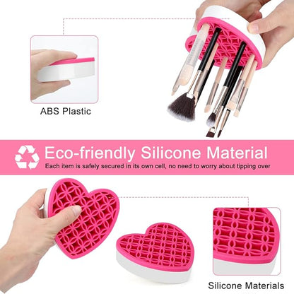 Silicone Makeup Brush Holder, Cosmetic Organizer, Pen Holder for Desk, Pencil Case, Sewing Tool, Beauty Tool, Brushes, Scissors, Toothbrush Holders (Blue)