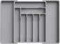 Lifewit Utensil Organizer for Kitchen Drawer, Expandable Cooking Silverware Tray, Adjustable Cutlery Flatware Holder, Plastic Spatula Tools Storage Divider, 13-22.4 x 15", Gray