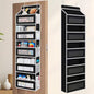 5-layer large capacity storage bag on the door, with 5 side pockets and transparent mesh visible design. The hard bottom plate is not easily deformed, and hooks and screws can be hung (black)