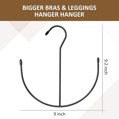 ZEDODIER Legging Hangers for Closet Organizer, Space Saving Sport Bra Hanger, 10 Storage Capacity Closet Organizers and Storage for Bras Tank Tops Belts Hats, Black