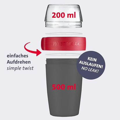 Westmark Muesli Cup – handy cup to go, ideal for cornflakes, soup, porridge or yoghurt, microwave and freezer safe – 700ml, BPA free