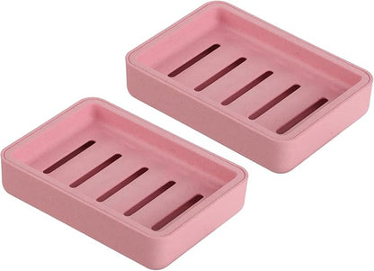 Plastic Soap Dish, Soap Bar Holder with Drip Tray, Draining Soap Box for Shower,Kitchen, Bathroom