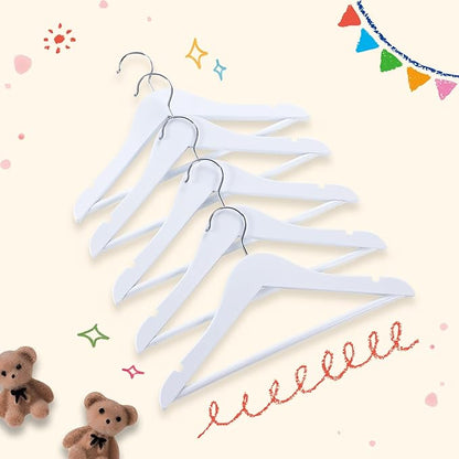 Kids Hangers, 20 Pack White Baby Hangers for Closet, Premium Children's Clothes Hangers with 360° Swivel Hook