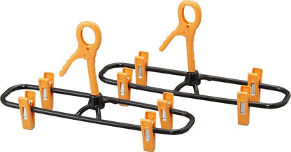 Sawafuji GP-36 Expandable and Dryable Jeans Hanger, Set of 2, Black/Orange