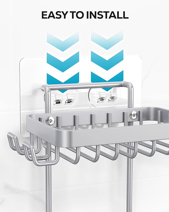 Nieifi Adhesive 2 Tier Bar Soap Holder, Stainless Steel for Shower Wall, Soap Dish for Bathroom, Gray